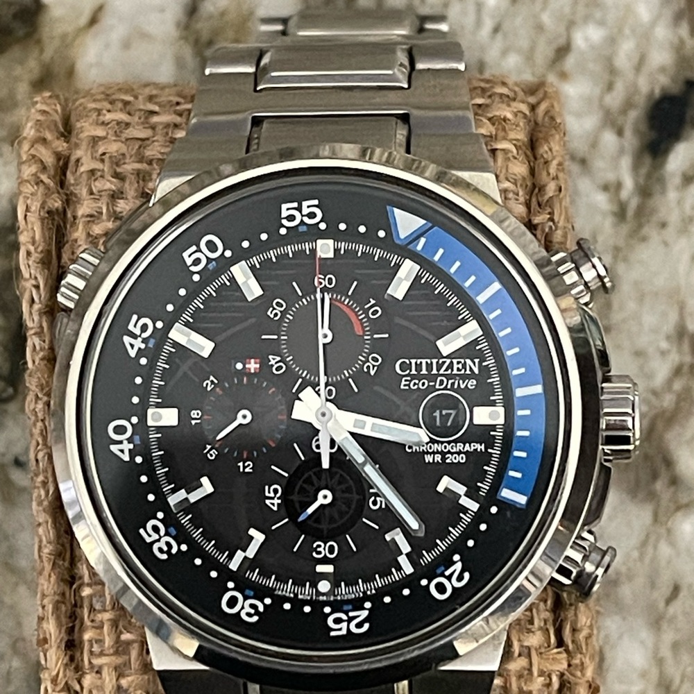 Citizen Eco Drive Men’s Watch B622-S083125 Chronograph Excellent Condition